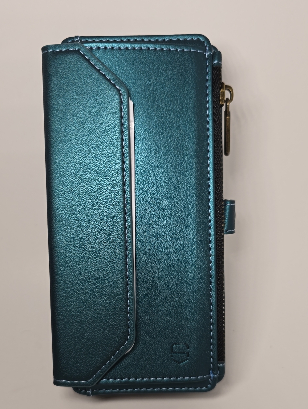 Strapurs S25 Edge Teal Wallet Phone Case Folio with Zipper Closure NWT